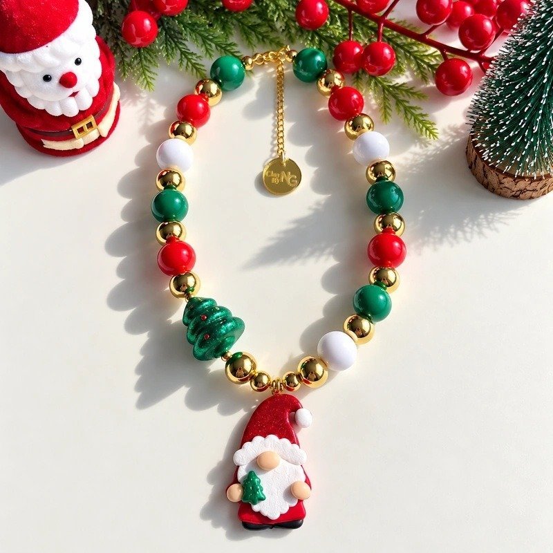 Collar gnomo navideño 