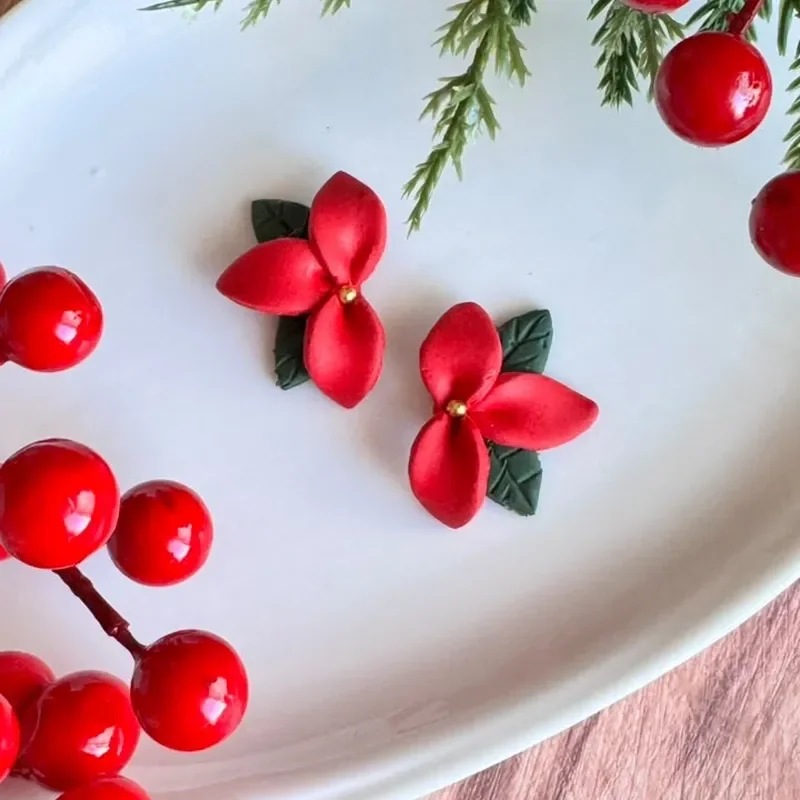 Zarcillis Flores de Navidad 