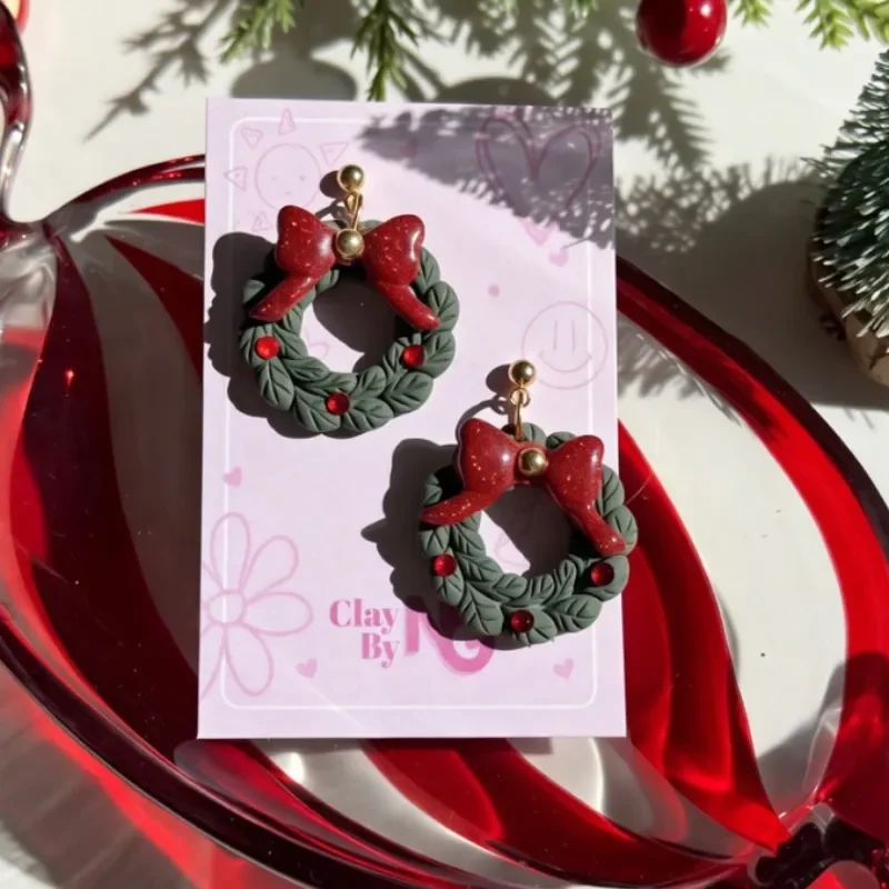 Zarcillos Coronas Navideñas 