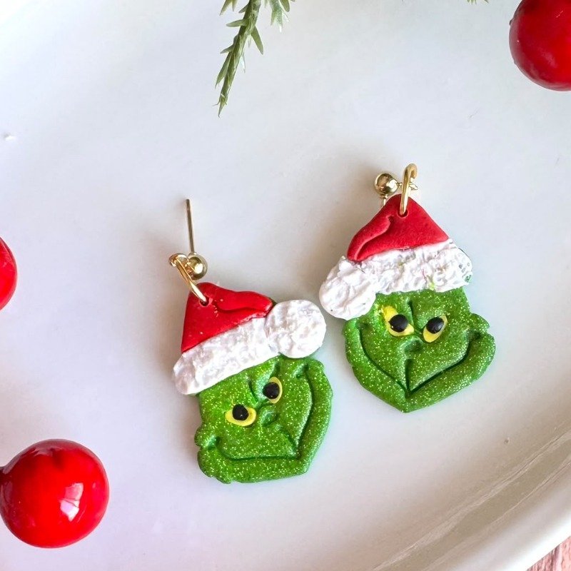 Zarcillos Grinch Navideño