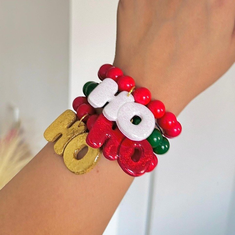 Trio Pulsera Ho Ho Ho Navideña 